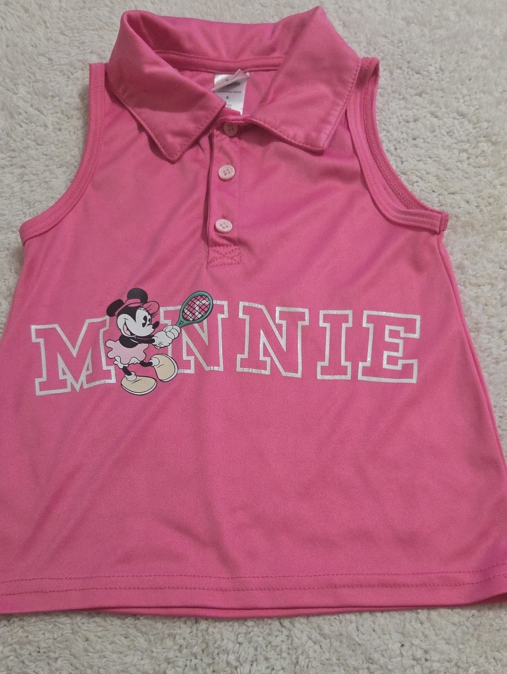 DISNEY MINNE MOUSE COLLARED SLEEVELESS SHIRT